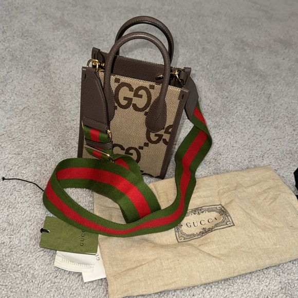 Gucci Jumbo Monogram GG Mini Tote Bag! - Picture 2 of 6